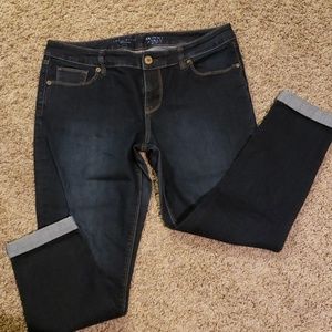 Dark ankle length denim